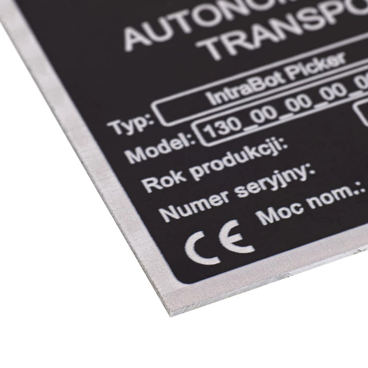 Tabliczka znamionowa z czarnego aluminium anodowanego - wym. 80x60mm - TZN051