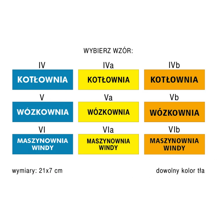 Tabliczki informacyjne do spółdzielni mieszkaniowych - wym. 210x70mm - PVC - kolorowy druk UV - TAB160