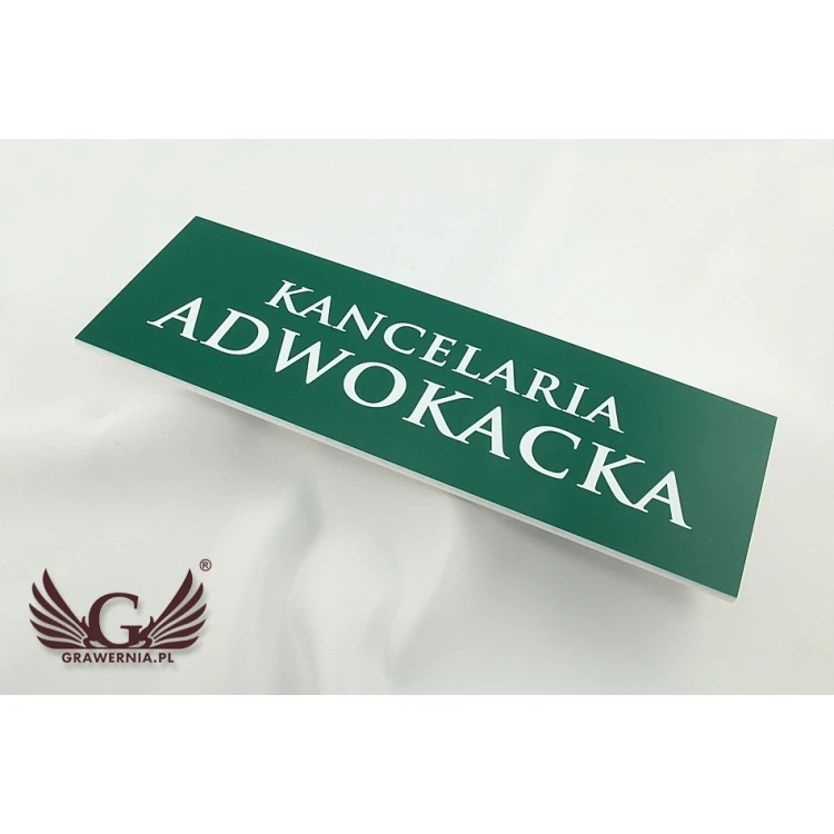 Tabliczki na drzwi grawerowane laserem - ciemnozielony laminat - wym. 300x100mm 