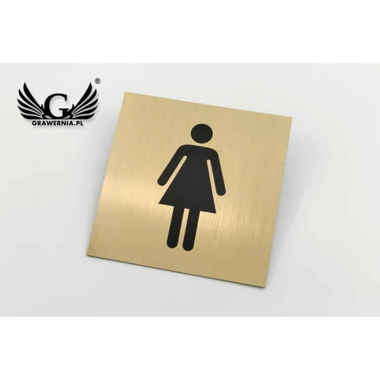 Tabliczki na toalety - srebrny lub złoty laminat - wym. 150x150mm - TT015