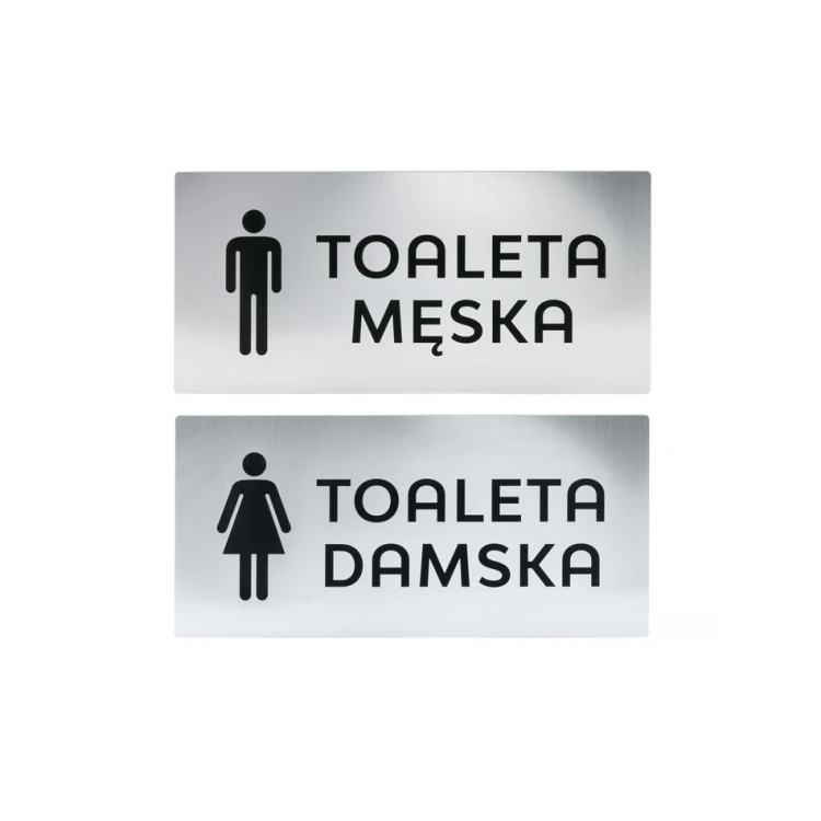 Tabliczki na toalety - srebrny lub złoty laminat - wym. 320x150mm - TT037 