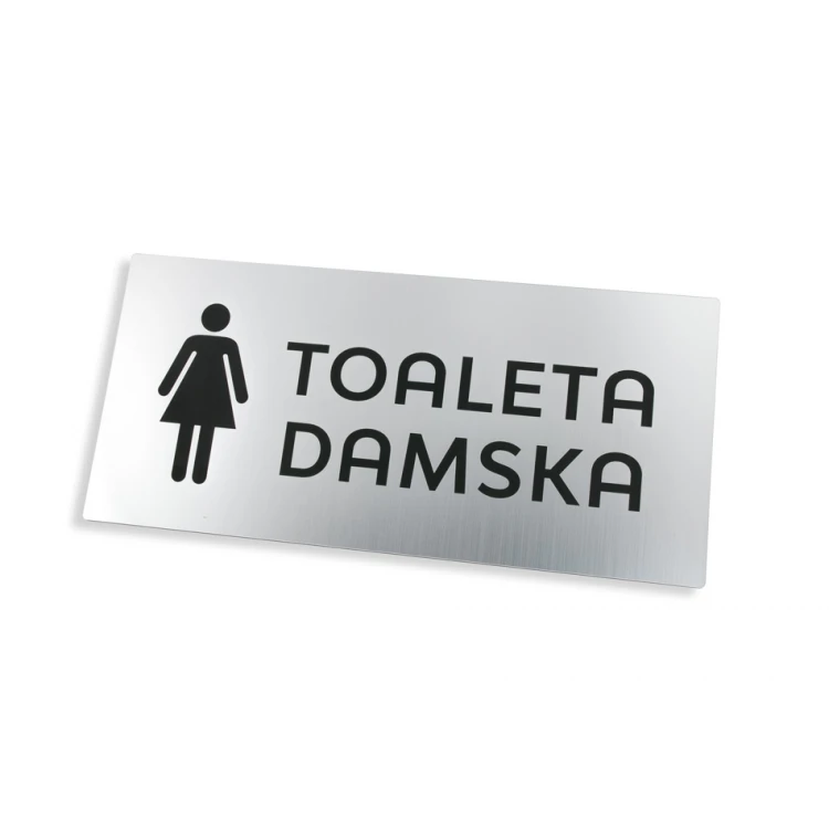 Tabliczki na toalety - srebrny lub złoty laminat - wym. 320x150mm - TT037 