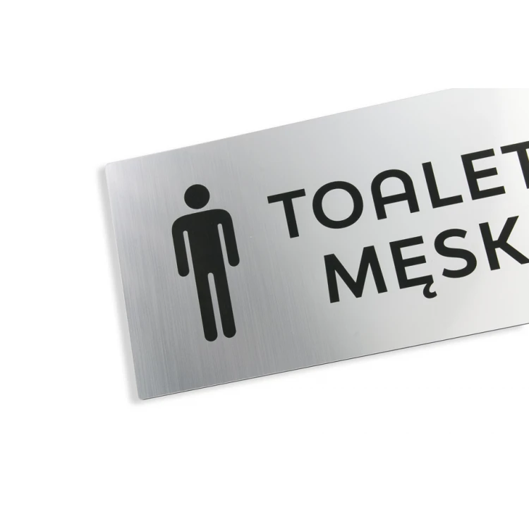 Tabliczki na toalety - srebrny lub złoty laminat - wym. 320x150mm - TT037 
