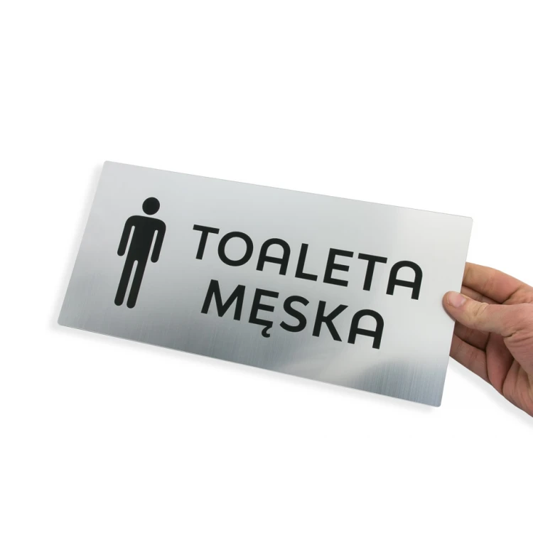 Tabliczki na toalety - srebrny lub złoty laminat - wym. 320x150mm - TT037 