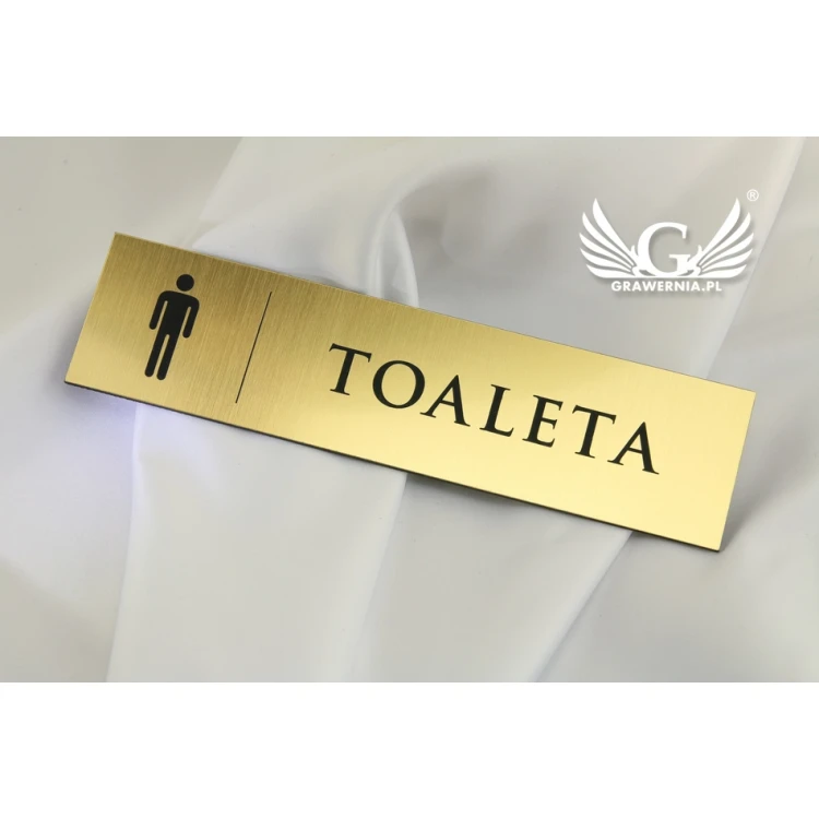 Tabliczki na toalety - TT029 - wym. 20x5cm - kolor złoty