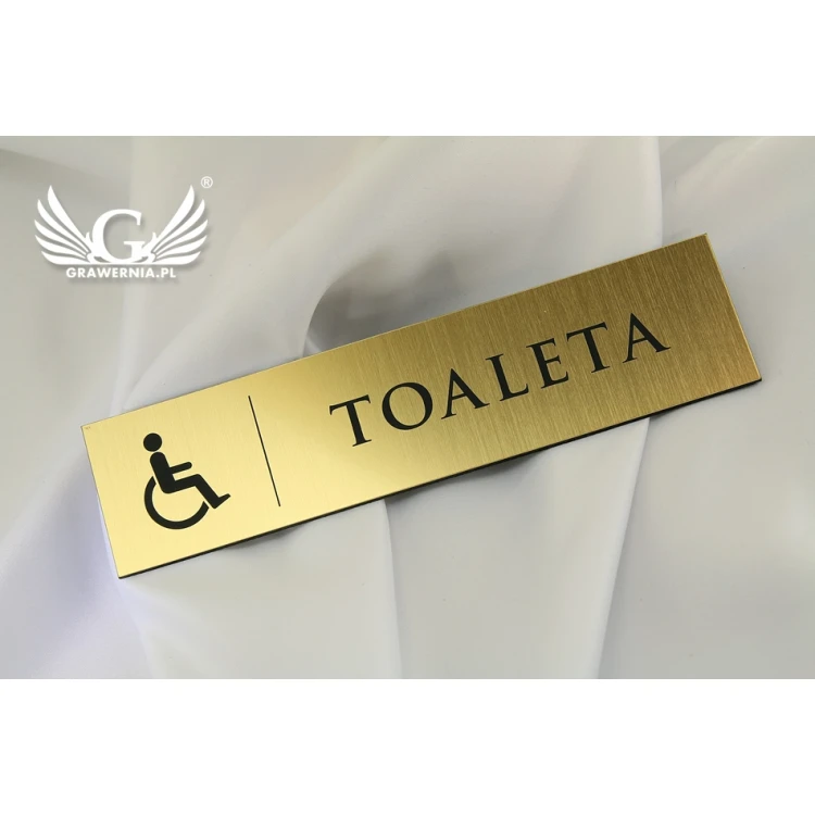 Tabliczki na toalety - TT029 - wym. 20x5cm - kolor złoty