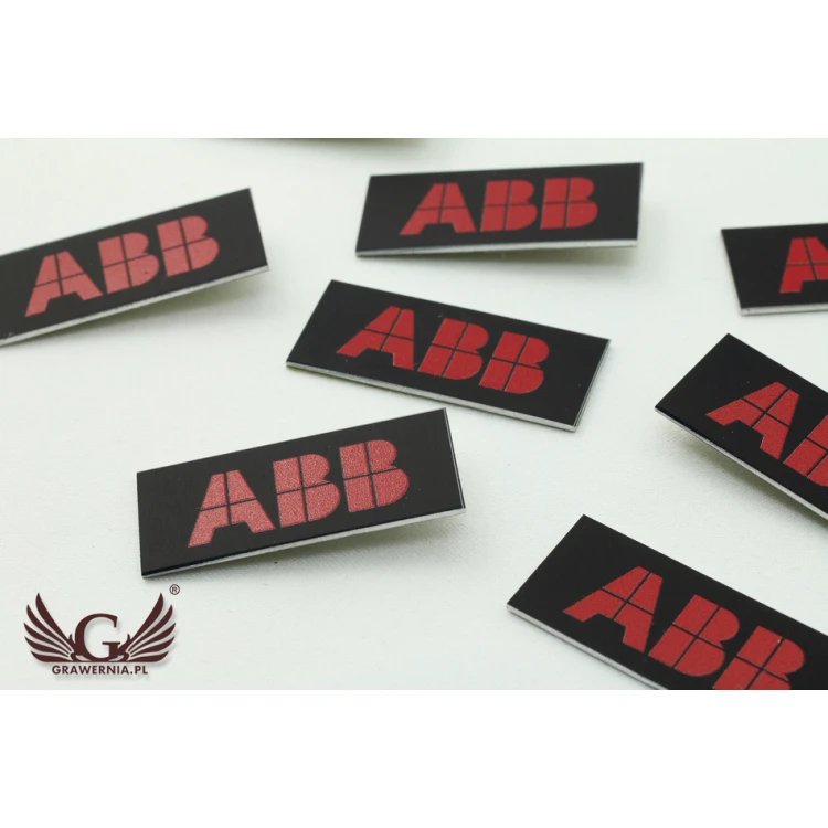 Tabliczki z logotypem z aluminium anodowanego czarnego - niezniszczalny druk - wymiary: 35x15mm