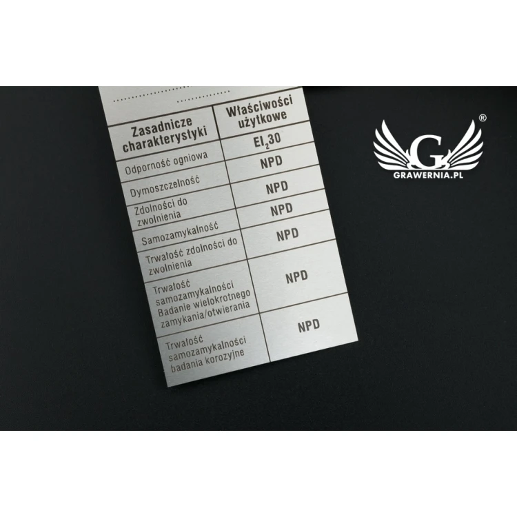 Tabliczki znamionowe - AlumaMark 0,5mm - wymiary: 50x170mm - TZN040 