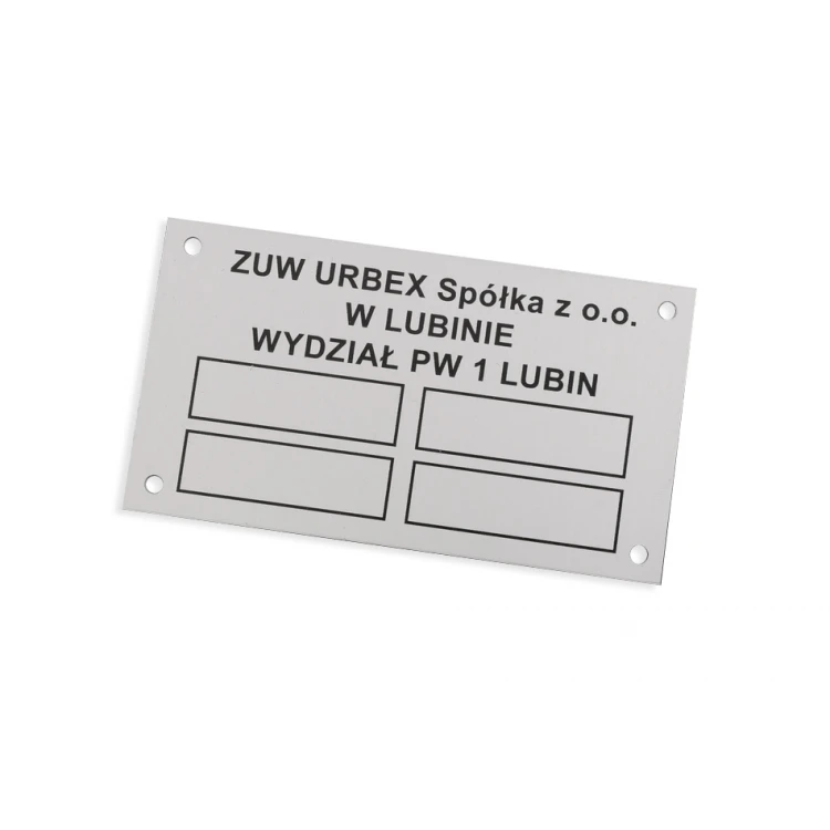Tabliczki znamionowe - aluminium anodowane - niezniszczalny druk - wym. 90x50mm - TZN037