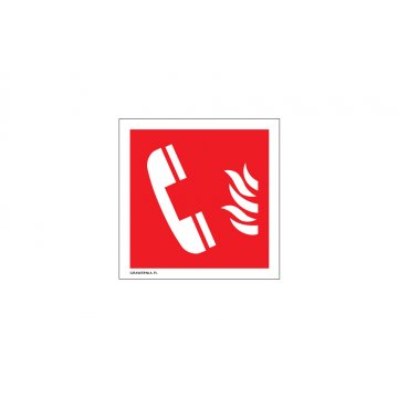 Telefon alarmowania pożarowego - tabliczka przeciwpożarowa wym. 150x150mm - PVC - kolorowy druk UV - BHP127