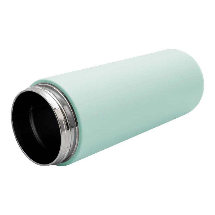 Termos ze stali nierdzewnej z grawerem - turkusowy - 600 ml - TRM011