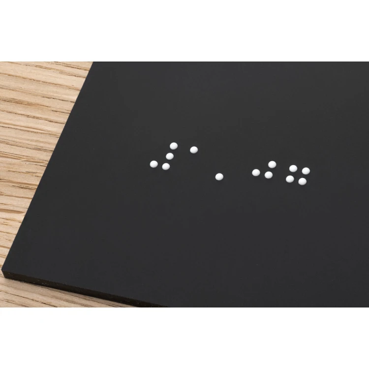 Toaleta męska - tabliczka z pismem Braille'a - płyta fornirowana dąb i akryl czarny mat - wym. 262x118mm - TAB405