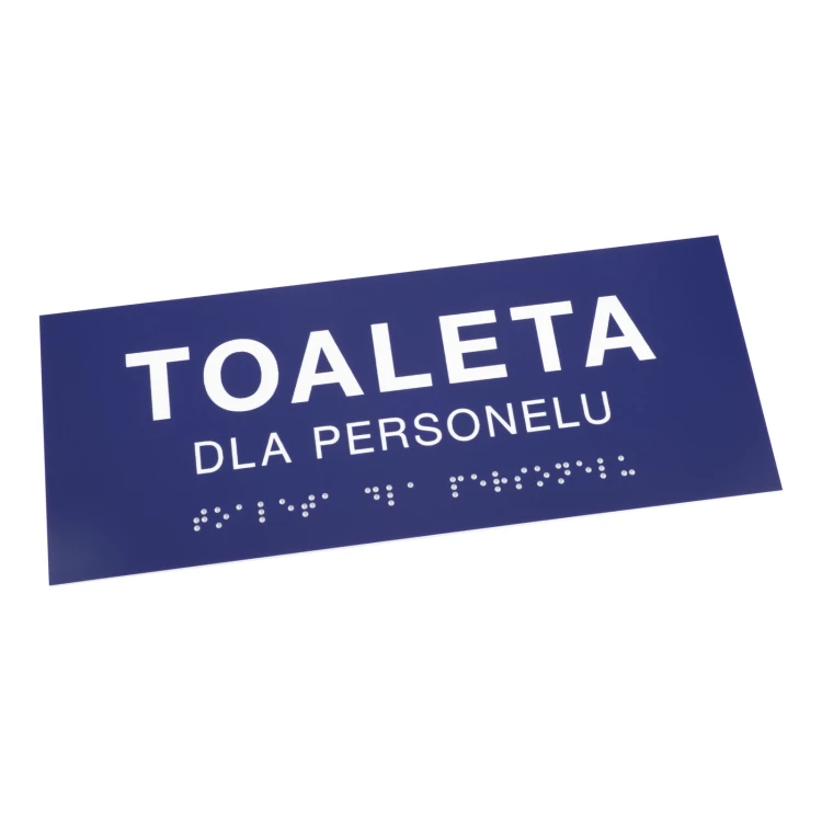 Toaleta dla personelu - tabliczka na drzwi lub ścianę z pismem Braille'a - wym. 200x80mm - TT050