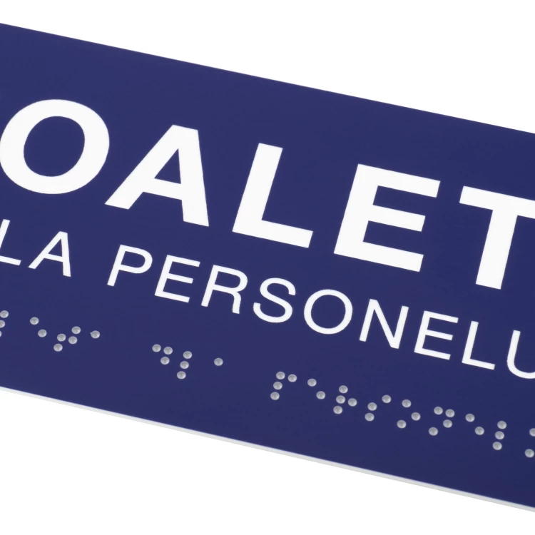 Toaleta dla personelu - tabliczka na drzwi lub ścianę z pismem Braille'a - wym. 200x80mm - TT050