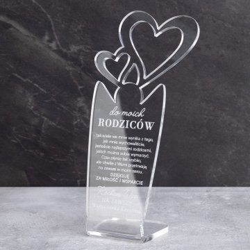 STATUETKA SERCE - pamiątka podziękowanie dla rodziców - model DTA085