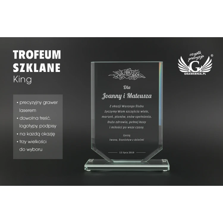 Trofeum szklane - King - TSZ088