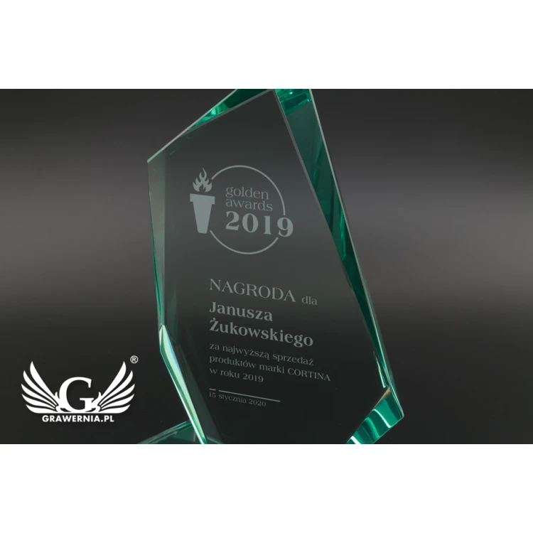 Trofeum szklane w etui - OLIMP - TSZ098