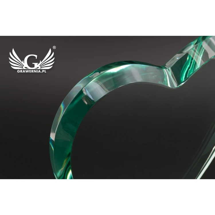 Trofeum szklane w etui - SERCE 3 - URODZINY - TSZ095