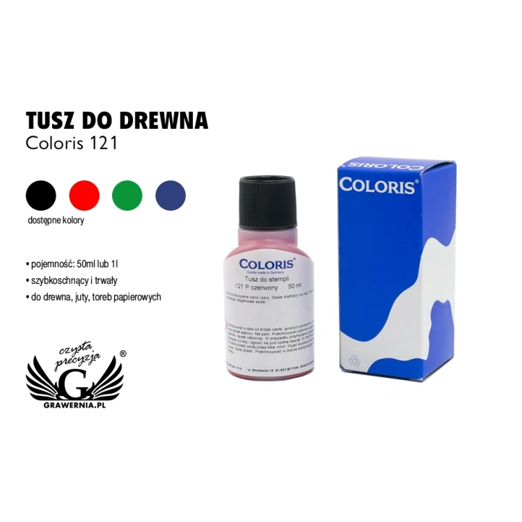 Tusz szybkoschnący do drewna i kartonu - Coloris 121 - różne kolory - COL034