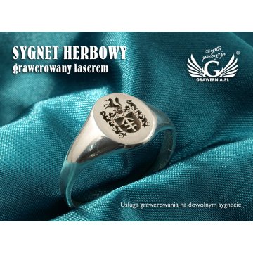 Usługa grawerowania herbów na sygnetach - sygnety herbowe - SY004