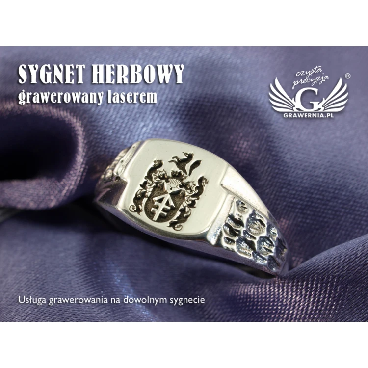 Usługa grawerowania logo/grafiki na sygnetach - sygnet z Twoim logo - SY019