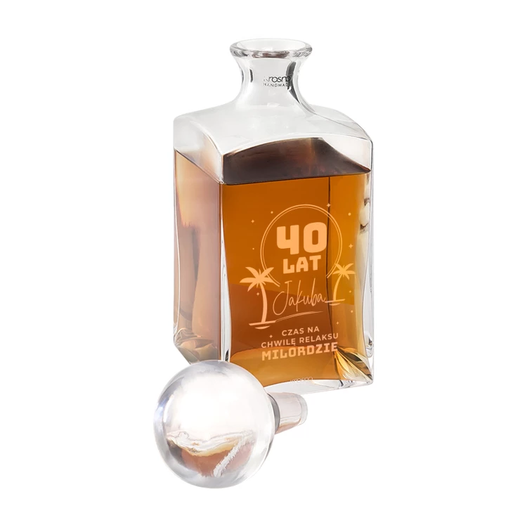Karafka z grawerem do whisky lub nalewek - TREFL - Prezent na urodziny 40 lat - KAR047
