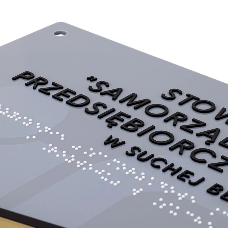 Plan tyflograficzny z pismem Braille'a - tworzywo ADA, 3D doming, laminat i akryl - wym. 480x380 mm  - TAB665