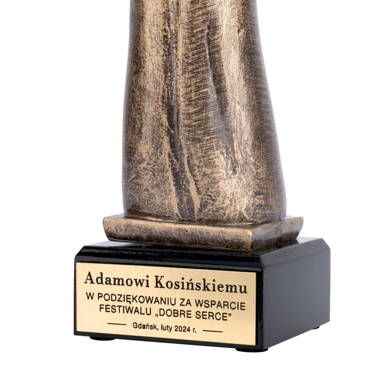 Statuetka Dobre Serce - odlewana z grawerem - wys. 25 cm - FOL067