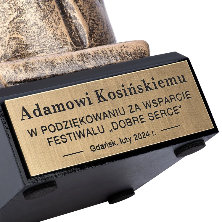 Statuetka Dobre Serce - odlewana z grawerem - wys. 25 cm - FOL067