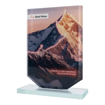 Statuetka szklana z nadrukiem UV - KING - wys. 20 cm - TSZ122