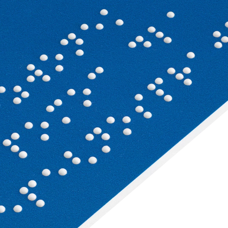 Tabliczka na drzwi z pismem Braille'a dla niewidomych - dzwonek wzywa pomoc - wym. 150x150mm - TAB707