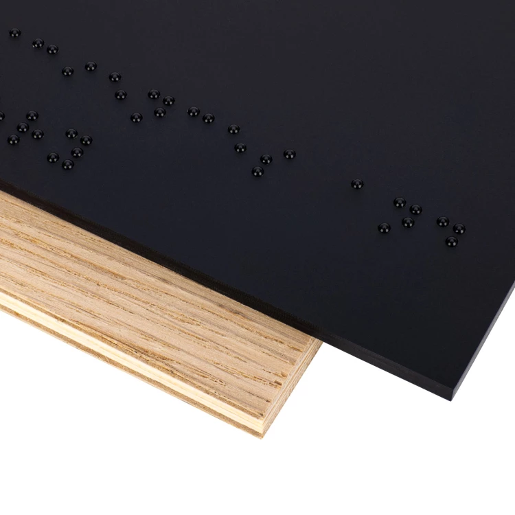 Tabliczka z pismem Braille'a - płyta fornirowana dąb - wym. 282x118mm - TAB618