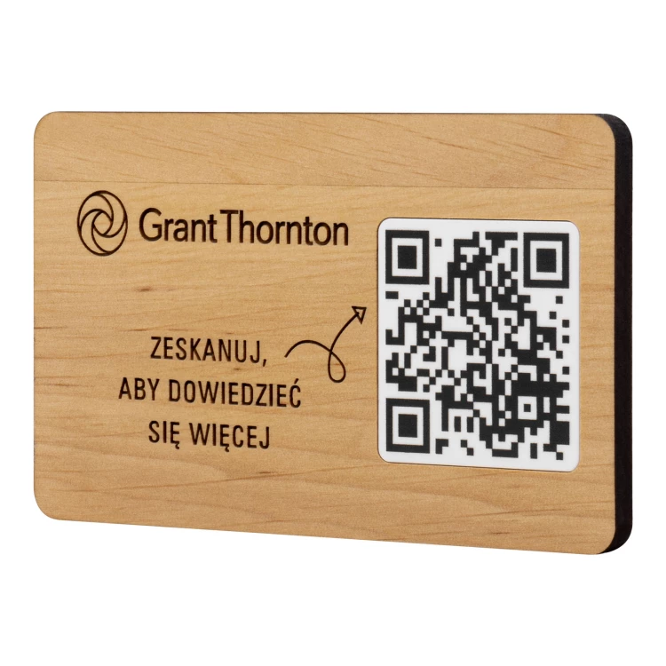 Tabliczka/Menu z wymiennym kodem QR i grawerem - wym. 120x70 mm - TAB679