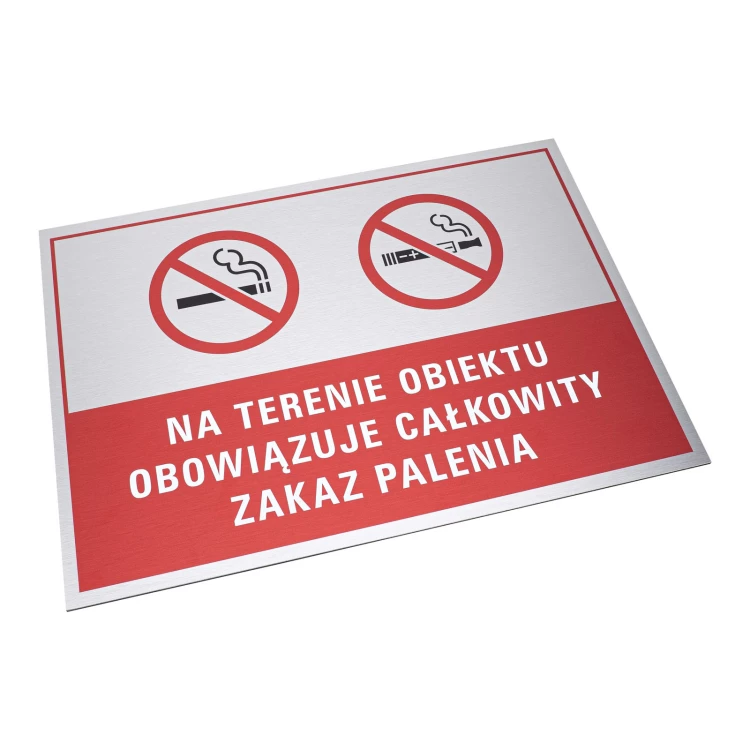 Tabliczka zakaz palenia - nadruk UV - dibond szczotkowany - wym. 420x297mm - Z023