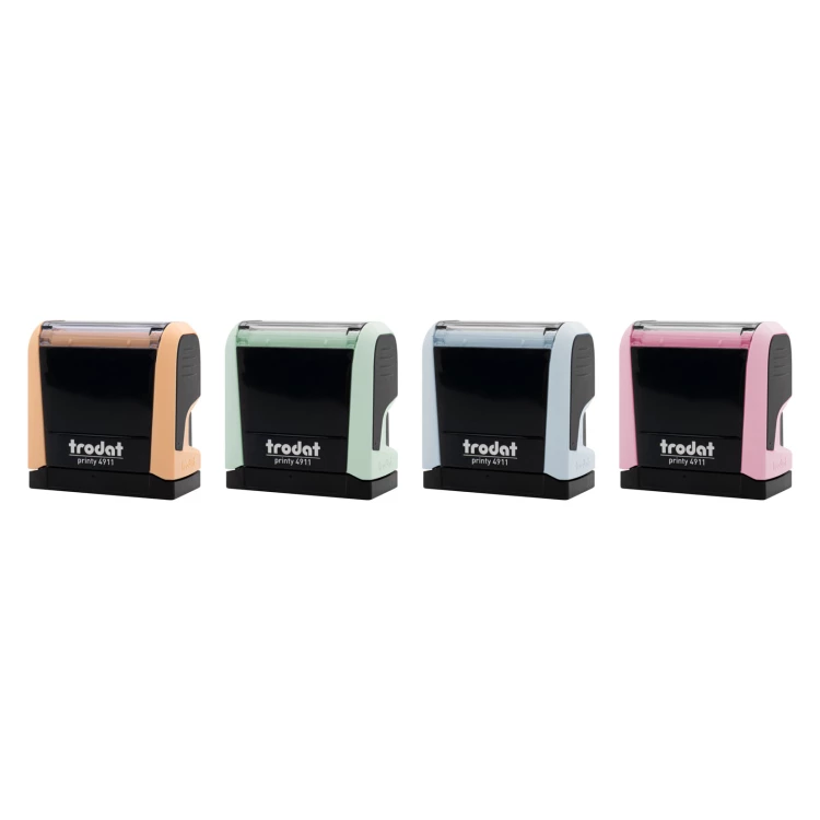 Pieczątka samotuszująca TRODAT Printy 4911 PASTELOWA - wymiar płytki tekstowej: 38mm x 14mm - TRD011