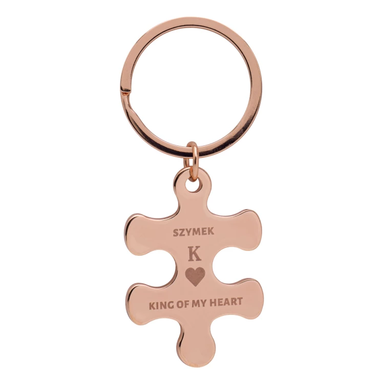 Zestaw dwóch breloków do kluczy Puzzle - prezent walentynkowy - wym. 34x85 mm - BRL039