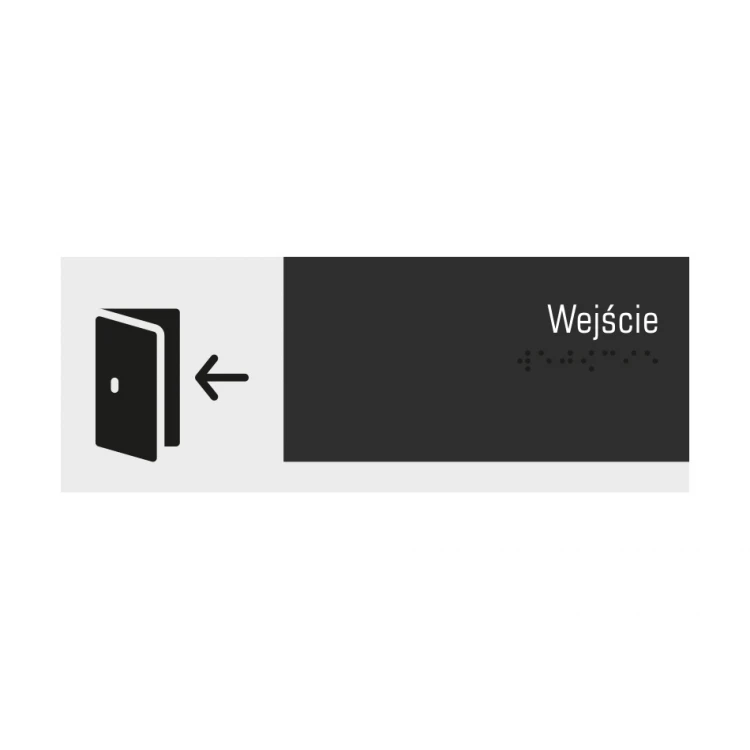 Wejście - tabliczka z pismem Braille'a - akryl szroniony i ADA wym. 200x75mm - NORD - TAB324