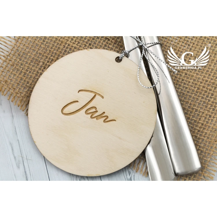 Winietki ślubne z naturalnego drewna grawerowane laserem - WIN004