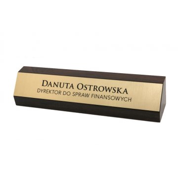 Wizytówka na biurko z grawerowaną tabliczką - WIZ009