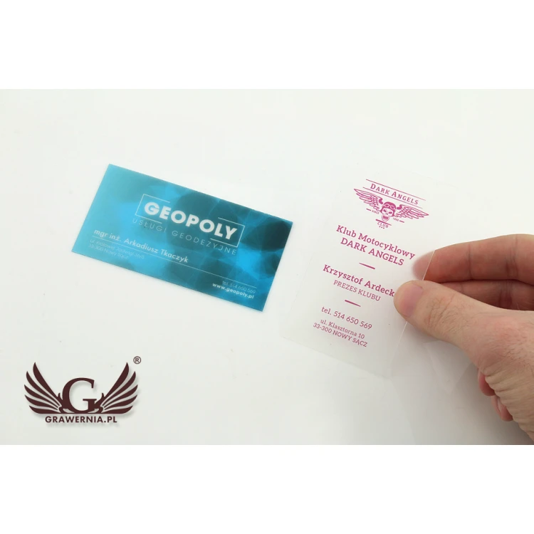 Wizytówki plastikowe 0,4mm szronione - kolorowy druk UV