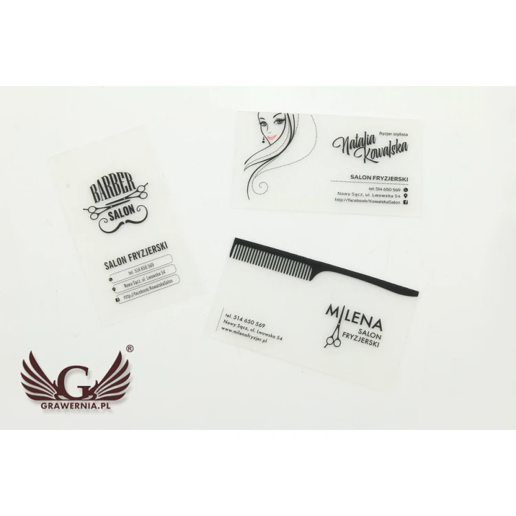 Wizytówki plastikowe 0,4mm szronione - kolorowy druk UV
