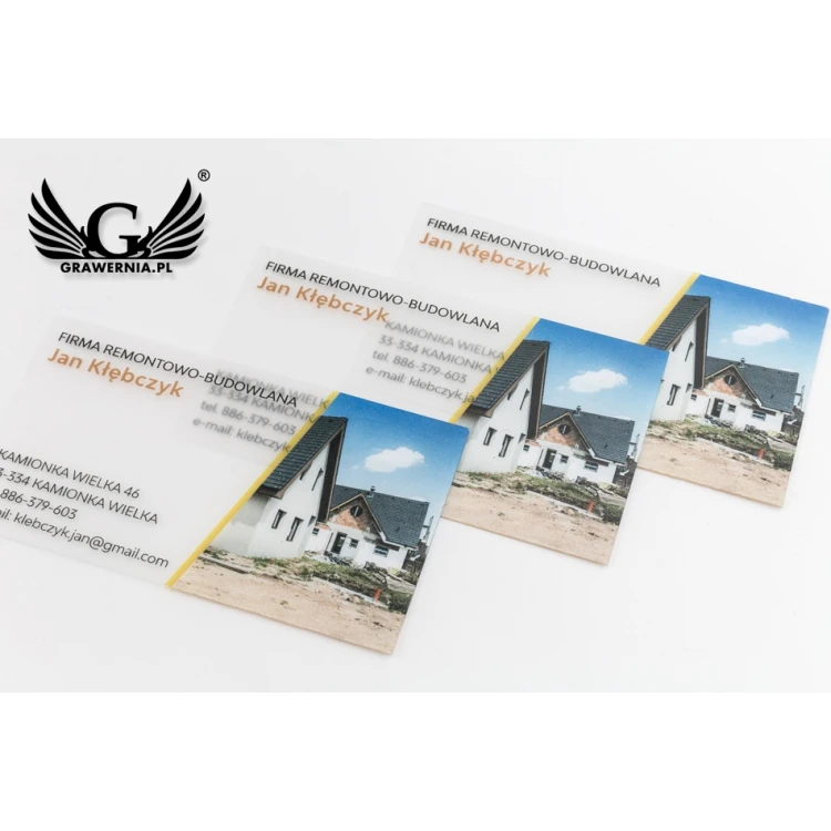 Wizytówki plastikowe 0,4mm szronione - kolorowy druk UV