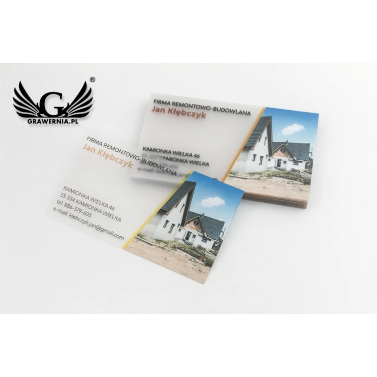 Wizytówki plastikowe 0,4mm szronione - kolorowy druk UV