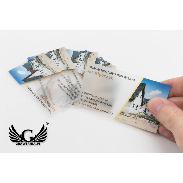 Wizytówki plastikowe 0,4mm szronione - kolorowy druk UV