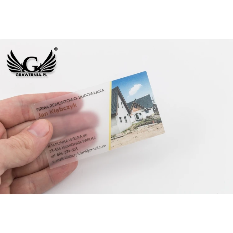 Wizytówki plastikowe 0,4mm szronione - kolorowy druk UV