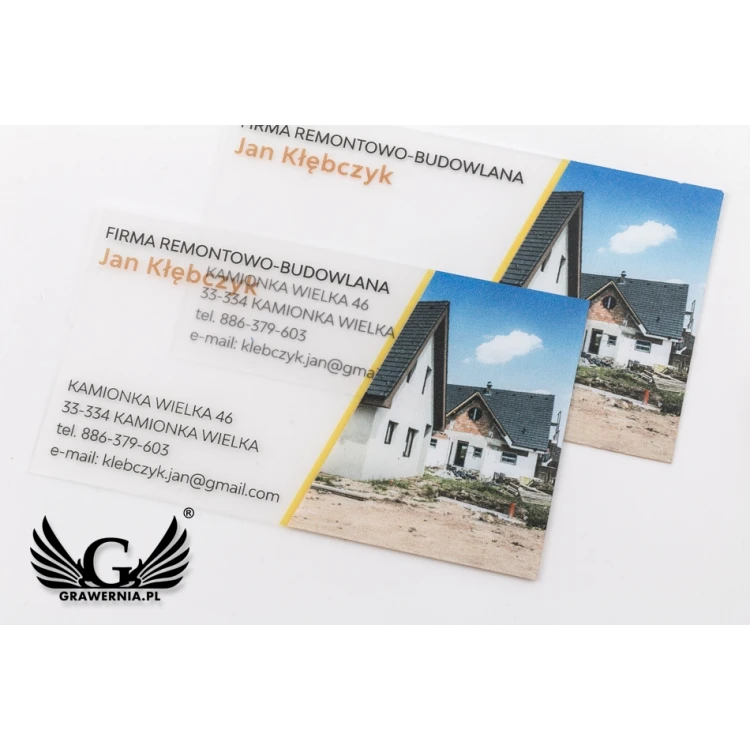 Wizytówki plastikowe 0,4mm szronione - kolorowy druk UV