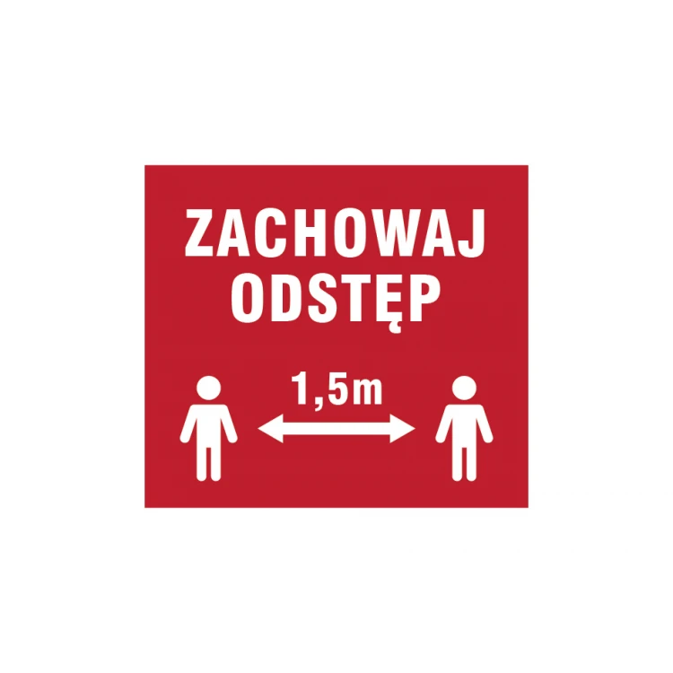 Zachowaj odstęp - wym. 280x250mm - PVC - kolorowy druk UV - TME002