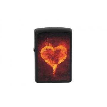 Zapalniczka Zippo Burning Heart Black Matte - ZIP017
