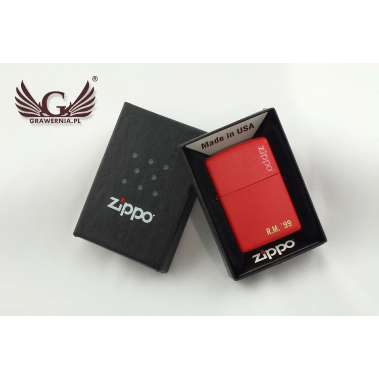 Zapalniczka ZIPPO Red Matte Logo - ZIP010