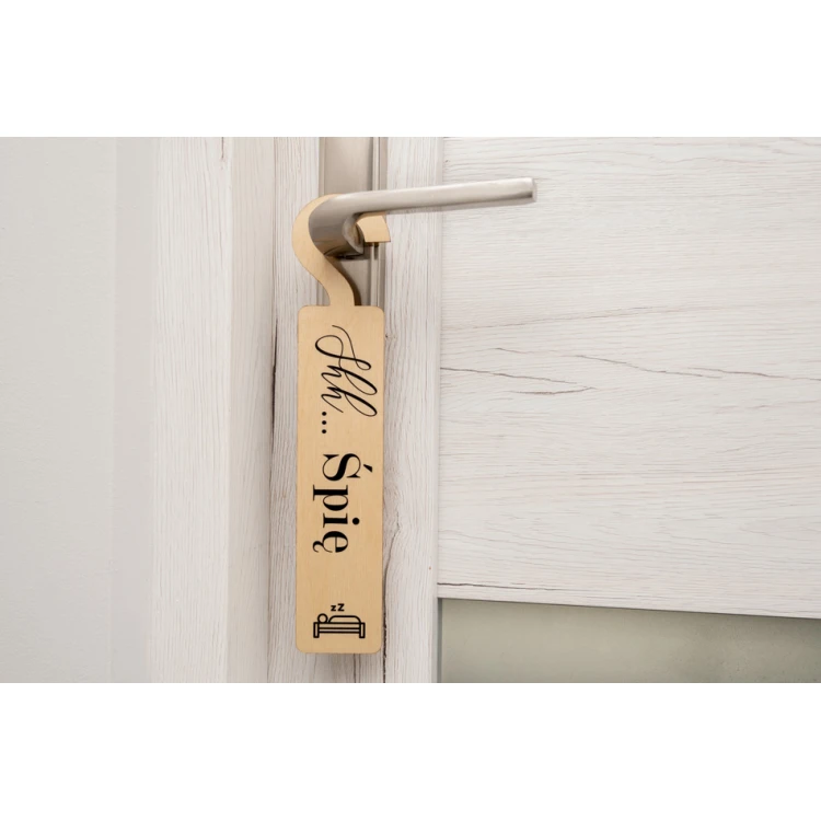 Zawieszki na klamkę hotelową z drewna - wymiary: 57x264mm - druk UV - ZAW007